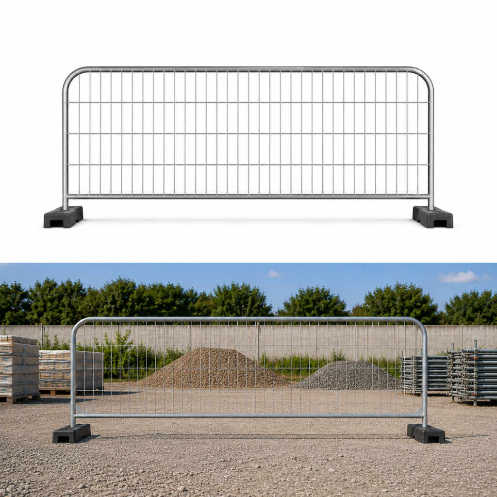 Bauzaun Mobilzaun halbes Element 3434 x 1200 mm verzinkt