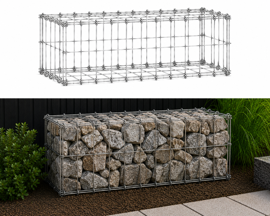 Gabionykorb 1,0 x 0,5 x 0,5 m Vertikal — Masche 50 x 100 mm