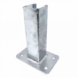 Fußplatte für Pfosten 60 × 60 mm – verzinkte Befestigungsplatte