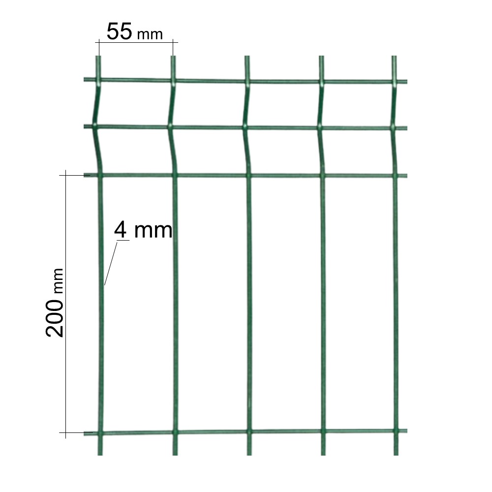 Plotový panel 3D STRONG, oko 55 × 200 mm, délka 2500 mm