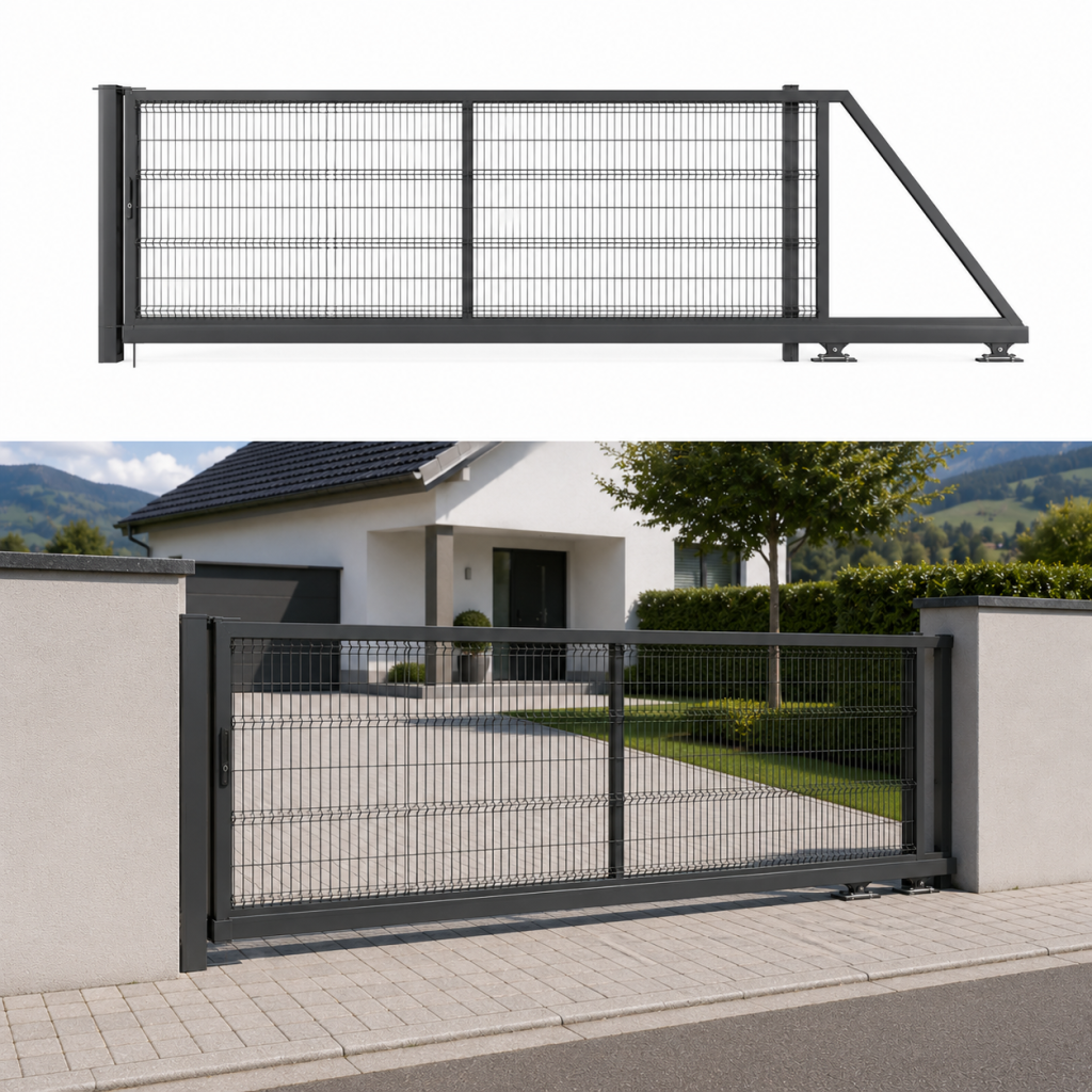 Samonosná posuvná brána, 2D panel