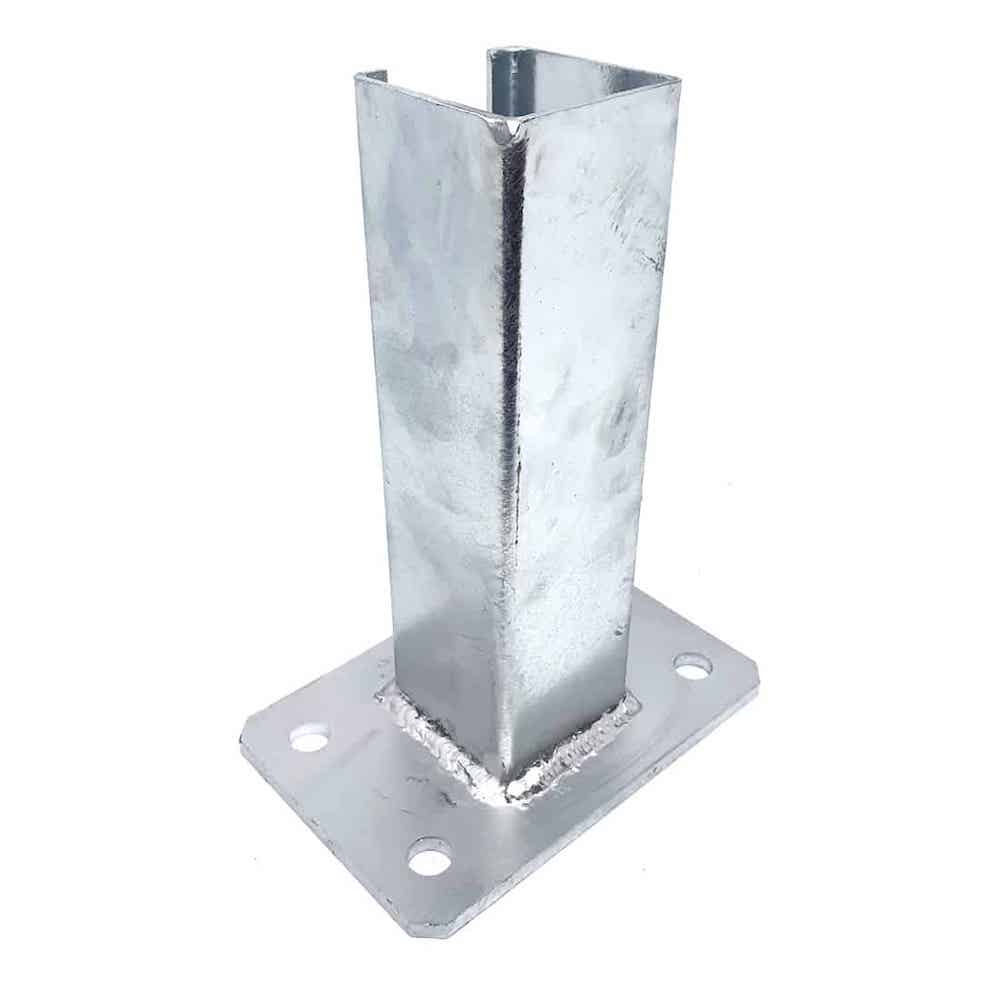 Patní deska na sloupek 80×80 mm, pozinkovaná